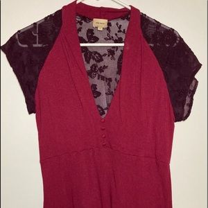 Purple Lace and Fuchsia Sweater Top